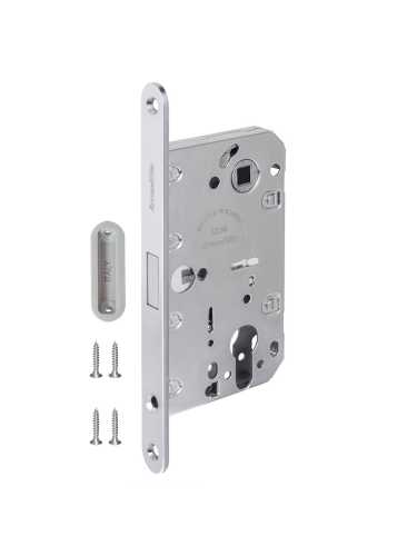 Замок межкомнатный магнитный под цилиндр с ответной планкой GRAVITY G02.196.50.85 CP хром