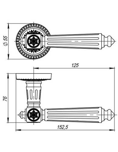 Комплект: Ручки Armadillo Matador CL4-OB-13 + Завертка BK6.R.CL55 OB-13/ античная бронза