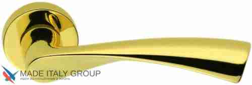 Дверная ручка на круглом основании COLOMBO Flessa CB51RSB-OL полированная латунь