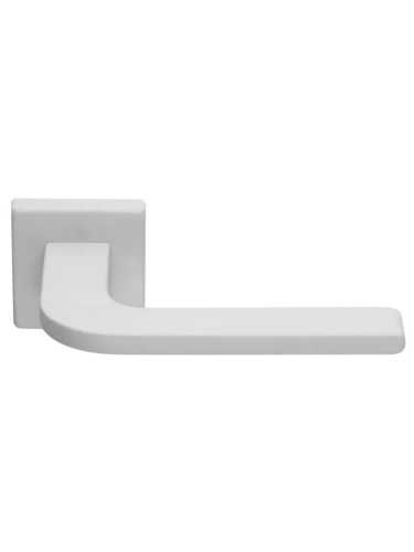 Ручка дверная Morelli Luxury SPUTNIK S5 BIA раздельная на квадратном основании, цвет белый, ЦАМ