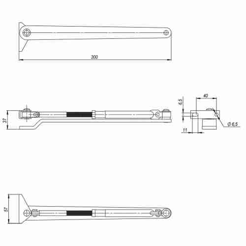 Рычажная тяга DCS.UN.BC/DA (25-140) AL (алюминий)