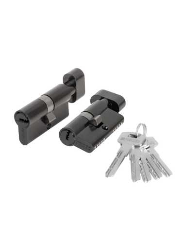 Цилиндровый Fuaro (Фуаро) механизм (200 ZM/80) 2000ZM Knob 80 (35+10+35) BL-24 черный 5Key с вертушкой