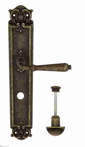 Дверная ручка Venezia "CLASSIC" WC-2 на планке PL97 античная бронза