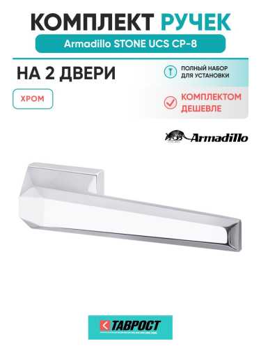 Комплект на 2 двери - Ручка дверная межкомнатная Armadillo K.UCS36.STONE СР-8 хром