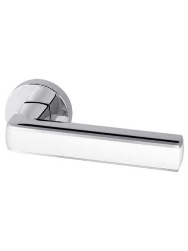 Ручка дверная межкомнатная Armadillo R.URB52.CUBE CP/White-14 хром/белый с Бесшумным замком Fuaro