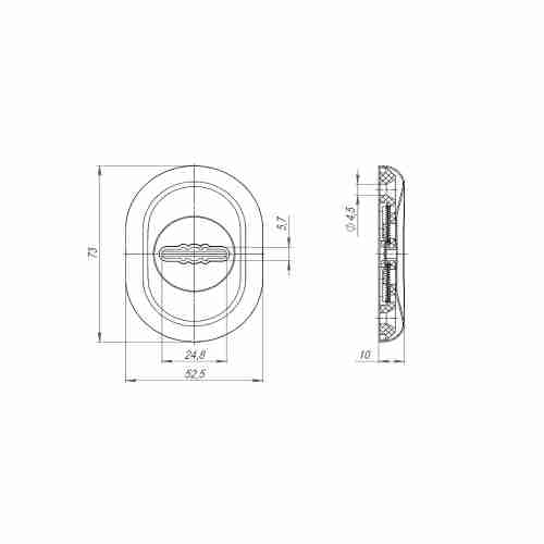 Накладка под сувальдный ключ ESC-13S eco с автомат. шторками CP-8 хром (2шт. в уп.,отгр. по 1 шт)