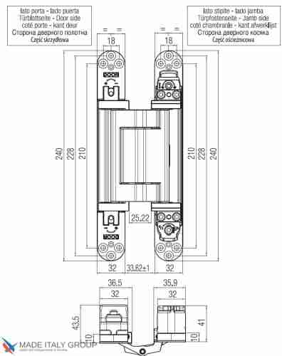 Kubica 2816 DXSX, CS универсальная петля, цвет МАТОВЫЙ ХРОМ (160 kg)