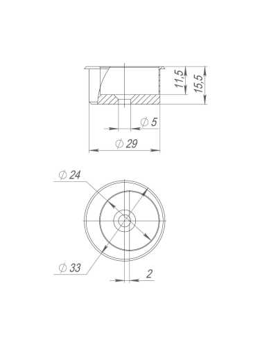 Эксцентрик Fuaro (Фуаро) 29/24 (внеш. диаметр 29 мм, внутр. диаметр 24 мм), ЦАМ