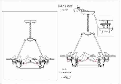 Подвесная люстра Favourite Pajaritos 1751-6P
