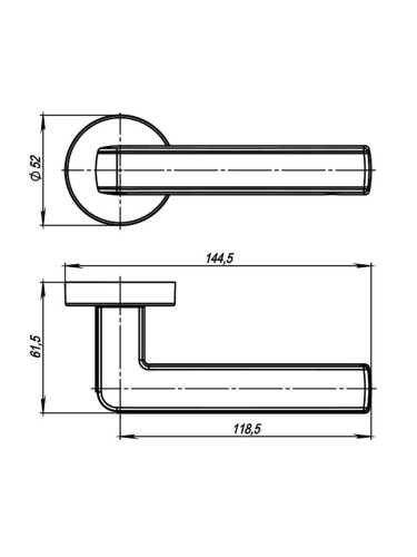 Ручка дверная Armadillo (Армадилло) межкомнатная R.URB52.CUBE (CUBE URB3) SN/CP-3 матовый никель/хром  Набор 7