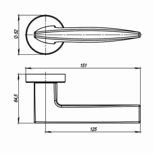 Комплект на 3 двери - Ручка дверная межкомнатная Armadillo Urban Squid URB9 Gold-24 золото 24К