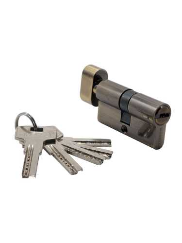 Ключевой цилиндр высокой секретности Morelli HS 60CK AB с заверткой (60мм 25+10+25), цвет античная бронза