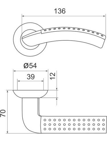 Ручка дверная Armadillo (Армадилло) межкомнатная R.LD54.Libra26 (Libra LD26) AB/GP-7 бронза/золото  Набор 8