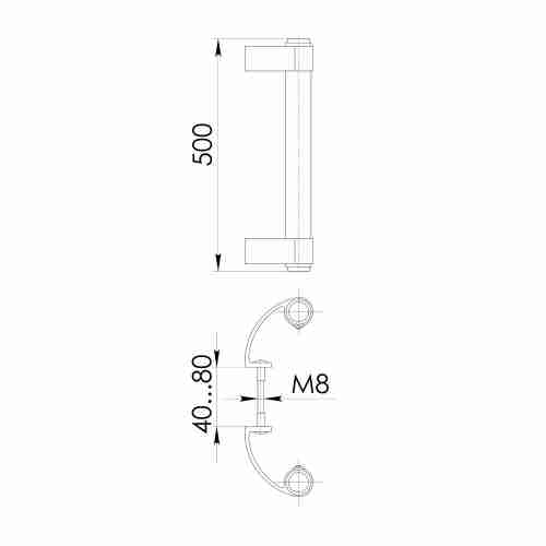 Ручка Punto (Пунто) дверная офисная PH31/500.02 500мм RAL9016 белый