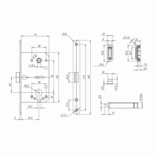 Замок дверной магнитный Punto ML85-50 WH (белый)