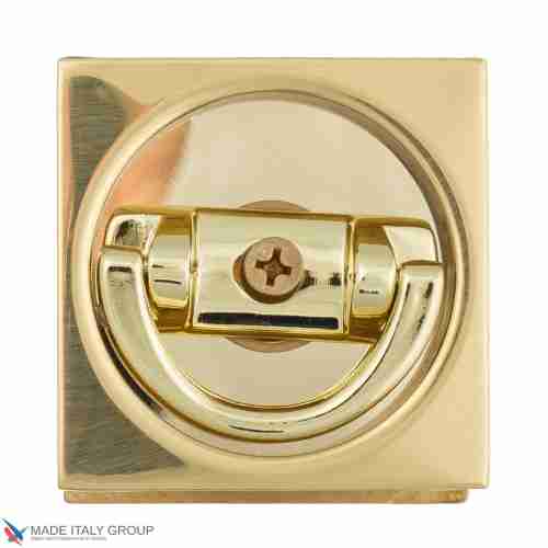 Ручка для раздвижной/распашной двери на квадратном основании Venezia U144 полированная латунь