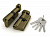 Цилиндровый механизм с вертушкой Fuaro 100 ZM 60 mm (25+10+25) AB бронза 5 кл.