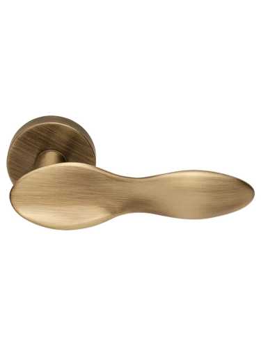 Ручка дверная Morelli Luxury LUNCH PF OBR раздельная на круглой розетке, цвет кофе, латунь