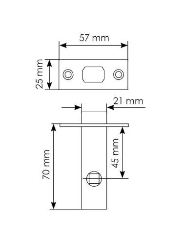 Защелка межкомнатная Morelli LP6-45 SC с пластиковым язычком, цвет матовый хром