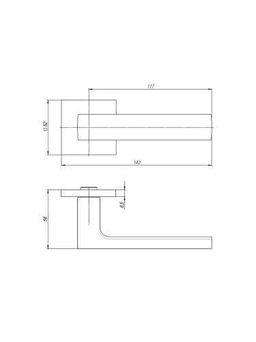 Ручка дверная Armadillo (Армадилло) межкомнатная K.USS52.SKY (SKY USS) CP-8 хром  Набор 6