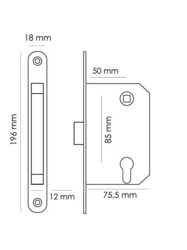 Замок межкомнатный Morelli 1885P W бесшумный под цилиндр, цвет - белый