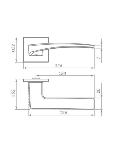 Ручка Punto (Пунто) раздельная K.ARC.Q52.LOTUS GR-23 графит