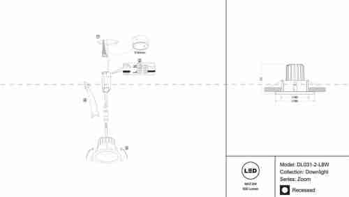 Встраиваемый светодиодный светильник Maytoni Zoom DL031-2-L8W