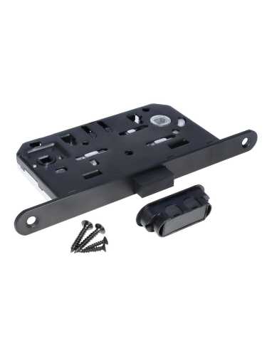 Комплект дверных ручек Morelli MH-54-S6 BL с заверткой MH-WC-S6 BL + замок M1895 BL, цвет черный