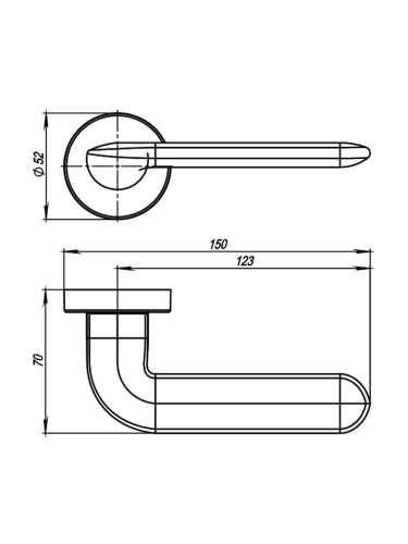 Ручка дверная Armadillo (Армадилло) межкомнатная R.URB52.EXCALIBUR (EXCALIBUR URB4) SN-3 матовый никель  Набор 7