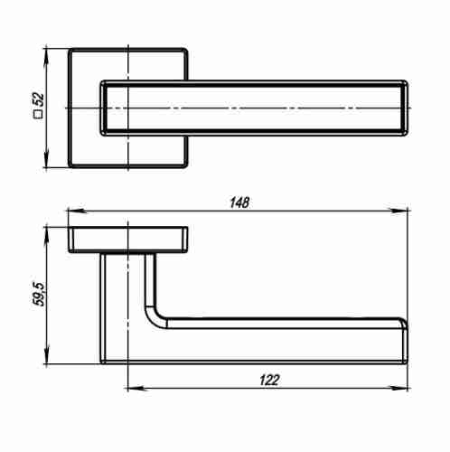 Комплект на 6 дверей - Ручка дверная межкомнатная Armadillo Urban Screen USQ8 SN/CP-3 матовый никель/хром