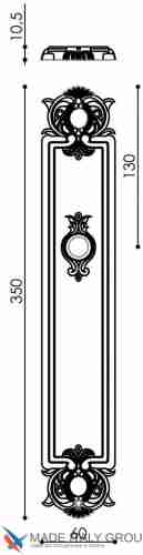 Дверная ручка Venezia "COLOSSEO" белая керамика паутинка CYL на планке PL97 античная бронза