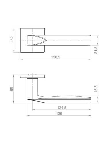 Ручка Fuaro (Фуаро) раздельная K.ZL52.AZIMUT SSC-16 сатинированный хром