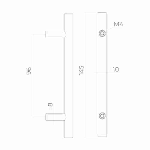 Ручка-скоба Ajax (Аякс) мебельная MB-H-005-96 мм SS нерж.