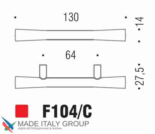Ручка скоба модерн COLOMBO DESIGN F104C-CM матовый хром 64 мм
