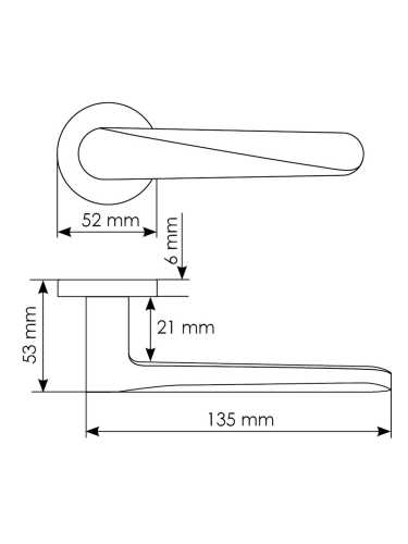 Комплект дверных ручек Morelli MH-58-R6 BL с заверткой MH-WC-R6 BL, цвет черный