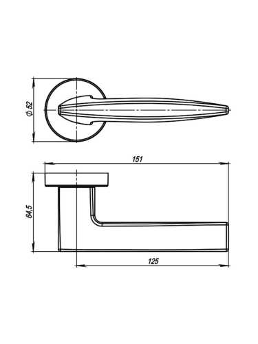 Ручка дверная Armadillo (Армадилло) межкомнатная R.URB52.SQUID (SQUID URB9) GOLD-24 золото 24К  Набор 9