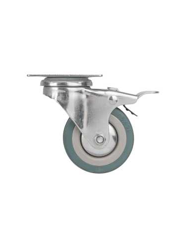 Опора Ajax (Аякс) колесная со стопором и площадкой WL/B-60R/50 kg (brake) резина