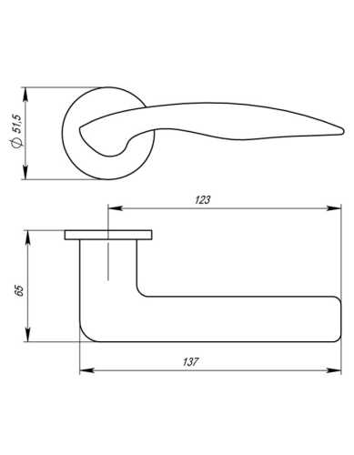 Комплект: Ручки Armadillo WAVE URS AB-7 + Завертка BK6.R.URS52 AB-7 бронза