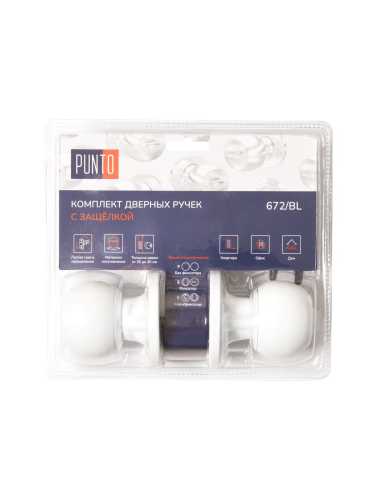 Ручка Punto (Пунто) защелка DK672/BL WH-ET (кл./фик.) белый