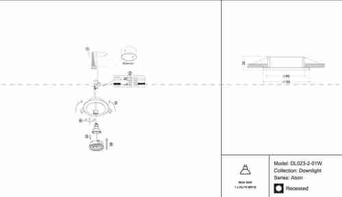 Встраиваемый светильник Maytoni Atom DL023-2-01W