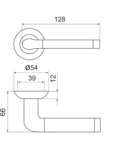 Комплект: Ручки Armadillo Stella LD28-1SN/CP-3 + Завертка BK6.R.LD54 SN/CP-3 матовый никель/хром