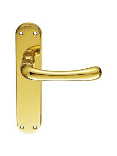 Ручка дверная Morelli Luxury BRITISH STYLE PLB OTL раздельная на планке, цвет золото, латунь
