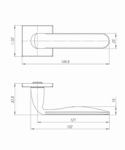 Ручка раздельная K.ARC.Q52.EXTRA BL-24 черный
