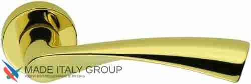 Дверная ручка на круглом основании COLOMBO Flessa CB51RSB-OL полированная латунь