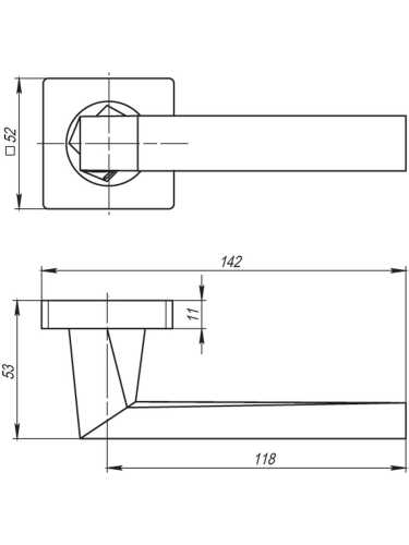 Ручка дверная Armadillo (Армадилло) межкомнатная K.SQ52.CORSICA (CORSICA SQ003) MWSC-33 итальянский тисненый  Набор 8