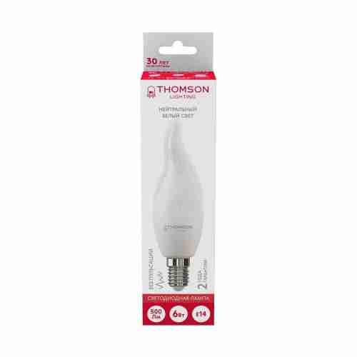 Лампа светодиодная Thomson E14 6W 4000K свеча на ветру матовая TH-B2026