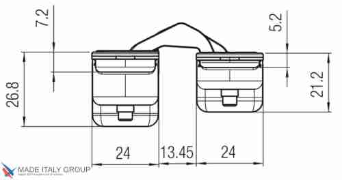 Kubica K1060 DXSX, KOMBI HYBRID CS петля скрытая универсальная МАТОВЫЙ ХРОМ (60 kg)
