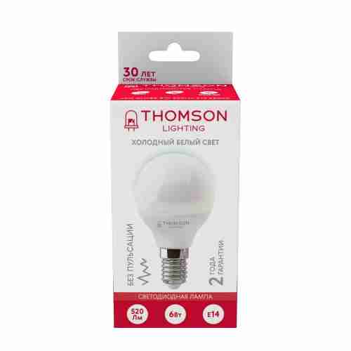Лампа светодиодная Thomson E14 6W 6500K шар матовая TH-B2315