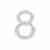 Цифра "8" самоклеящаяся ABS (50х37) (FUARO) CP хром