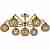 Люстра потолочная N-Light 917-07-33 gold + brown crystal
